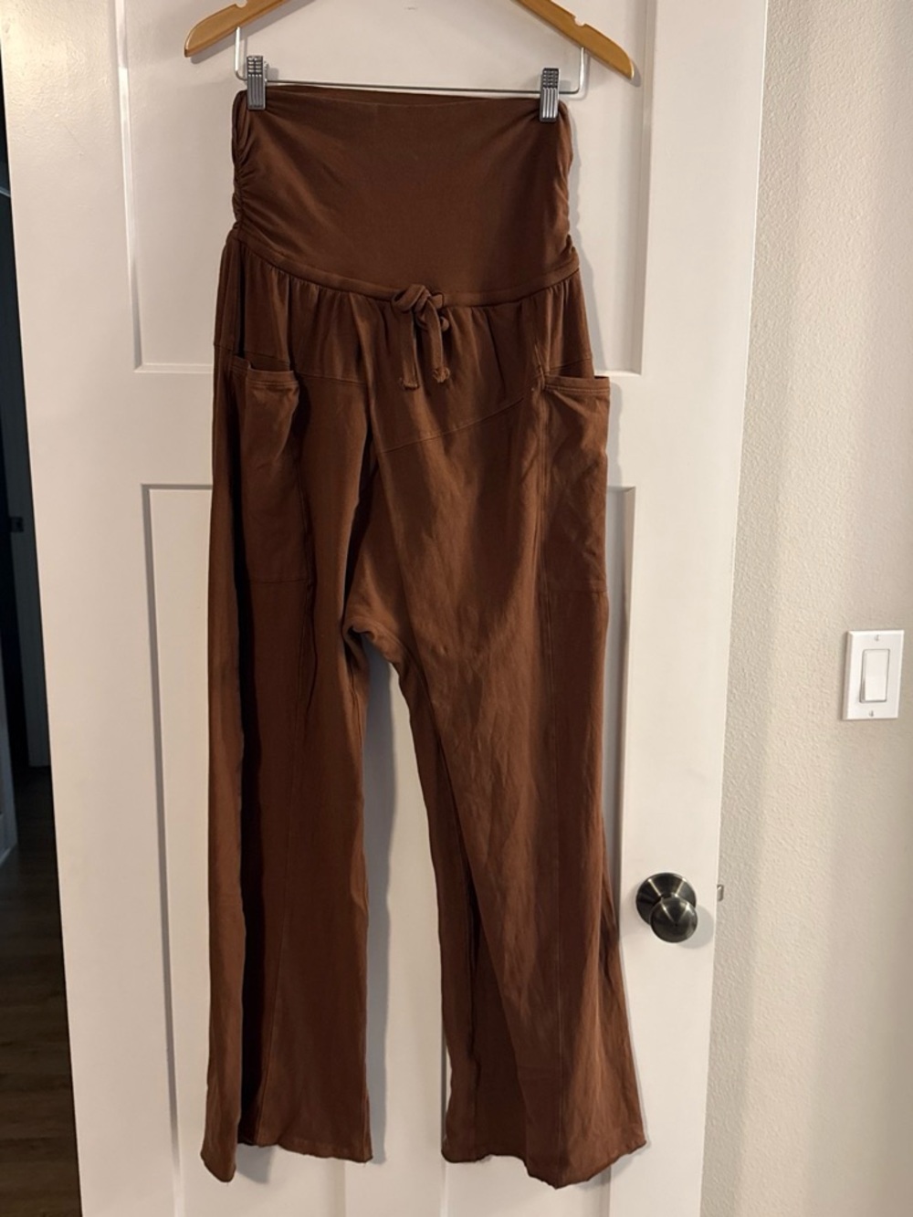 Free People Movement High-Waist Brown Wide-Leg Lounge Pants
